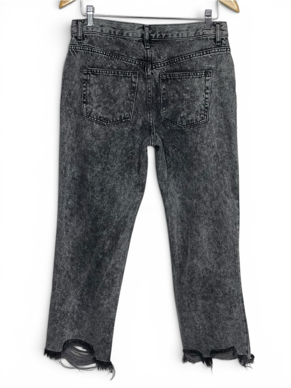 NEW We the Free People High-Rise Distressed Straight Leg Jeans — Washed Gray 28 - Picture 8 of 11
